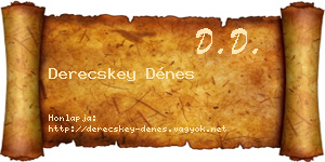 Derecskey Dénes névjegykártya