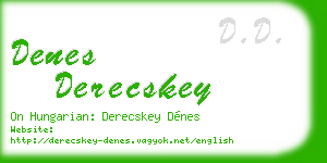 denes derecskey business card